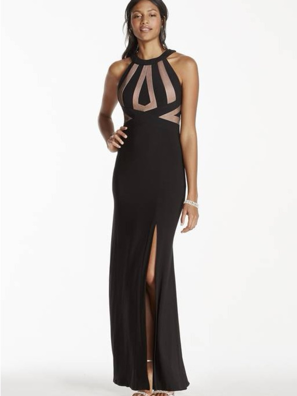 NW nightway Halter Jersey Dress with Open Back Sz 6P